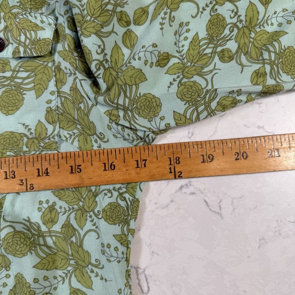 Matilda Jane Blouse Shirt Secret Fields Floral Mint & Olive Womens XS 3/4 Sleeve - Picture 12 of 14